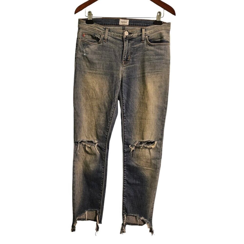 Hudson Womens Size 28 Tally Mid Rise Skinny Crop Jeans Distressed Stretch Modern
